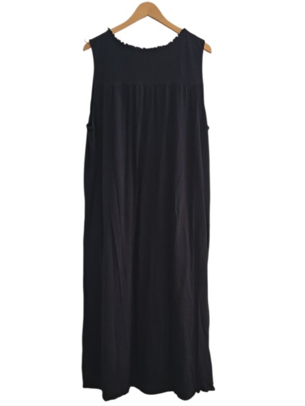 Eileen West Nightgown Women 3X Black Cotton Sleeveless Button Front Maxi Sleepwe